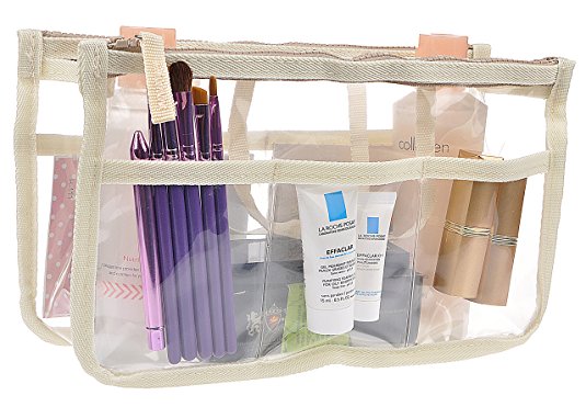 Printed Purse Insert Organizer,13 Pockets in Handbag Liner Bag In Bag with Zipper and Handles