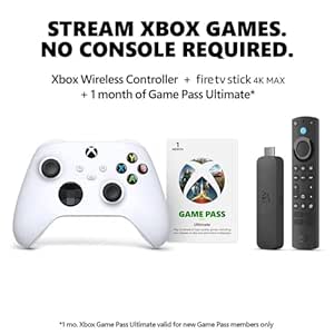 Xbox Amazon Fire TV Stick 4K Max with Robot White Core Wireless Controller Bundle   Free Month of Game Pass for New Members