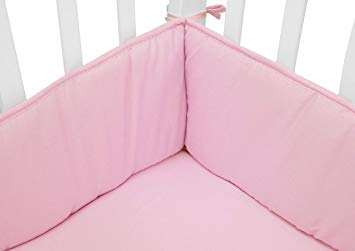 TL Care 100% Cotton Percale Crib Bumper, Pink, for Girls