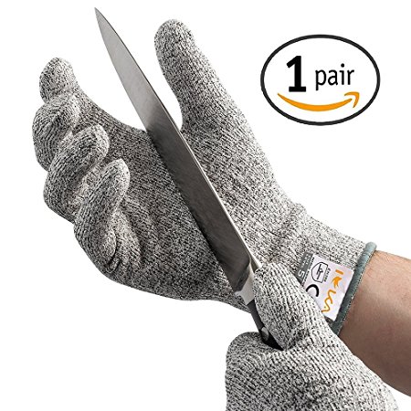 AOFU Cut Resistant Gloves,High Performance Level 5 Protection,Food Grade Certified Kitchen and Work Safety Lightweight Breathable and Extra Comfortable,1 Pair Large