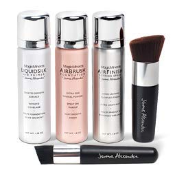 MagicMinerals Deluxe AirBrush Foundation Set by Jerome Alexander, 5 Piece Spray Foundation Kit, Light