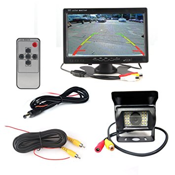 12V 24V Car Vehicle Rear View IR Night Vision Backup Camera Waterproof Kit   7" TFT LCD Monitor Parking Assistance System For Bus,Truck