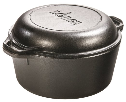 Lodge L8DD3 Logic 5-Quart Double Dutch Oven and Casserole with Skillet Cover (Cast iron)