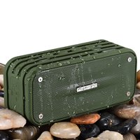 Bluetooth Speakers, PLUSINNO Ultra Portable Bluetooth 4.0 Waterproof Wireless Speaker with Integrated Siri/Voice Control, Bluetooth Receiver, Built-in Microphone and Selfie Function (Army Green)