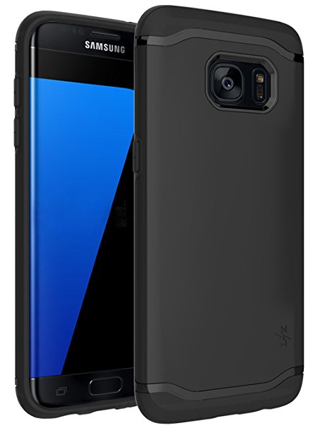 Galaxy S7 Edge Case, LK [Armor Shield] Shock Absorbent Hard PC Cover   TPU Inner Hybrid Defender Case For Samsung Galaxy S7 Edge (Black)