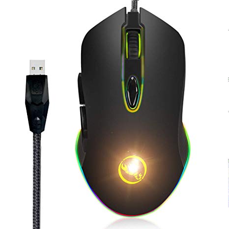 Gaming Mouse, Champhox GP02 Wired 6 Programmable Buttons RGB Game Computer Ergonomic USB Mice Gamer Laptop 4800DPI PC Gaming Mouse for Windows 7/8/10/XP Vista Linux