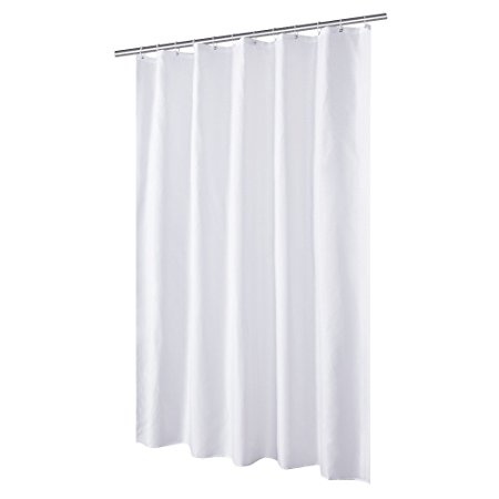 Sable Mildew Resistant Shower Curtain Fabric with Rustproof Grommets and Plastic Hooks, 100% Polyester for Bathroom (Odorless, Ecofriendly, Antibacterial - 72 x 72 inches)