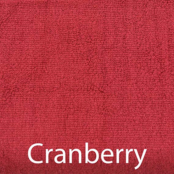 Luxury Spa Ultra Soft 70% Rayon Bamboo 30% Organic Cotton Blend Bath Towel - 2pc - Cranberry