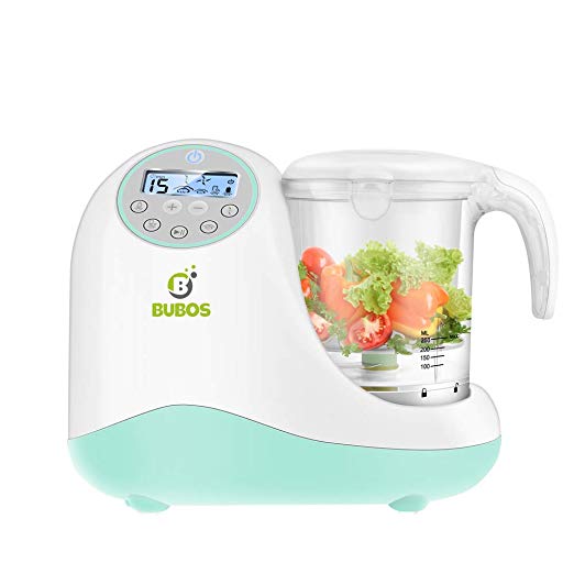 Bubos 5-in-1 Smart Baby Food Maker with Steam Cooker, Blender, Chopper, Sterilizer & Warmer for Organic Food Cooking, Pureeing & Reheating - BPA Free Food Processor with LCD Display