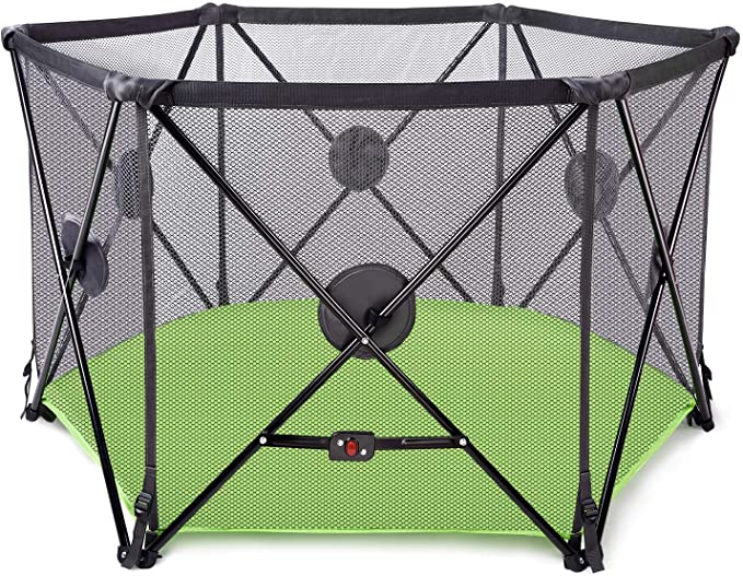Baby Playpen, Bammax Play Pen for Baby Foldable Play Yard, Large Activity Playpen with Breathable Mesh for Babies Toddler Indoor and Outdoor Play, Washable