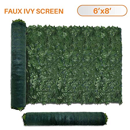 TANG Sunshades Depot 6' FT x 8' FT Artificial Faux Ivy Privacy Fence Screen Leaf Vine Decoration Panel with 130 GSM Mesh Back