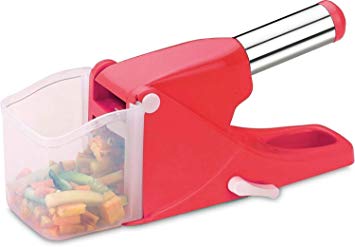 Coinfinitive French Fries Cutter with Stainless Steel Handle Plastic French Fry Chipser, Potato Chipser/Potato Slicer with Container (Multi)