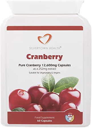 Cranberry Capsules - 12600mg - High Strength, Premium Cranberry Fruit Extract Equivalent to 12,600mg Of Whole Cranberry Fruit Per Capsule - 60 Capsules