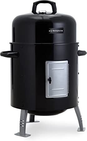 Westinghouse Bullet Smoker - Portable 16-Inch Char Broil Steel Smoker - Features a Black Powder Coated Lid with Porcelain Cooking Grid - Perfect for Outdoors