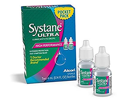 Systane Ultra Eye Drops Lubricant High Performance Dry Eye Therapy, Two- 4ml 0.14 fl oz. Bottles