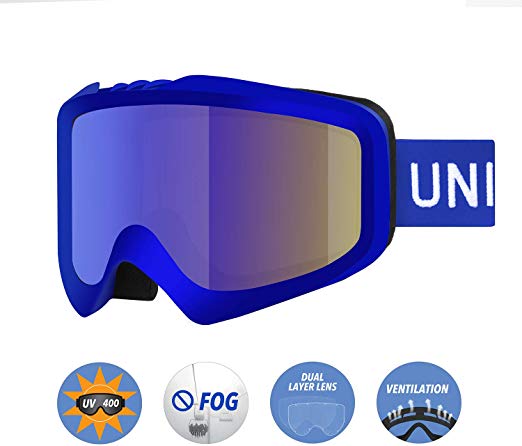 Unigear Skido X1 Ski Goggles, Snowboard Snow Goggles for Men, Women & Youth – Anti-Fog & 100% UV Protection