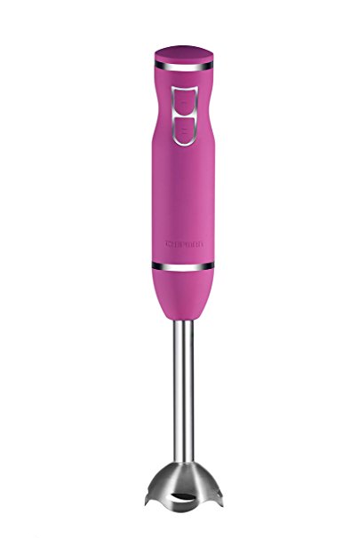 Chefman RJ19-RBR-S-Purple 300W Soft-Touch Rubberized Ice Crushing Immersion Blender, Purple