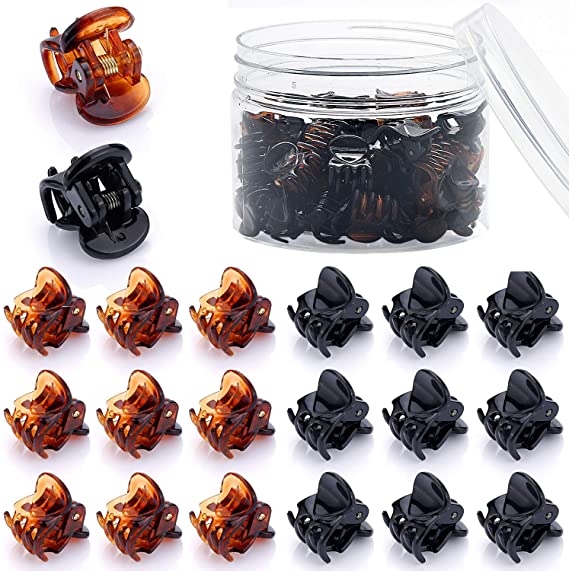 48 Pcs Mini Hair Clips for Girls and Women (Black Brown)