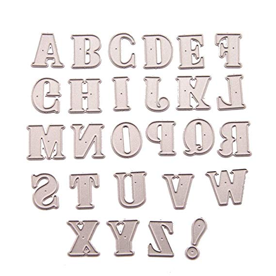 26 Alphabet Letters Metal Cutting Dies for Card Making and Scrapbooking DIY Album Embossing Folder Paper Cake Card Maker Template Decor Stencils