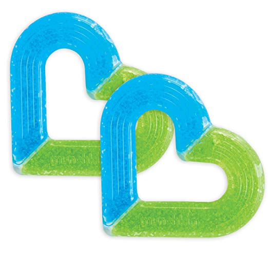 Munchkin 2 Piece Ice Heart Soothing Teether, Blue/Green