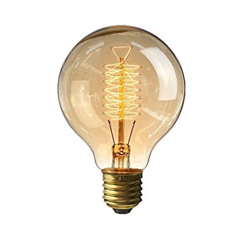 KINGSO Vintage Edison Bulb 60W Incandescent Antique Dimmable Light Bulb Dimmable for Home Light Fixtures Squirrel Cage Filament E27 Base G80 110V (1 Pack)