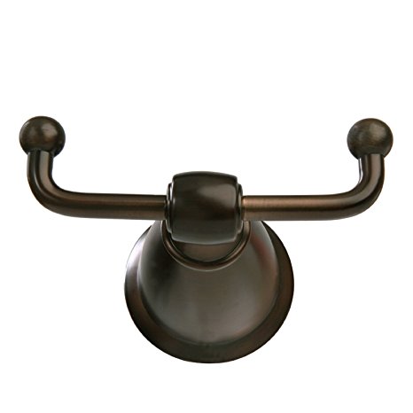 Double Robe Hook Mounted Bath Accessory, Oil Rubbed Bronze