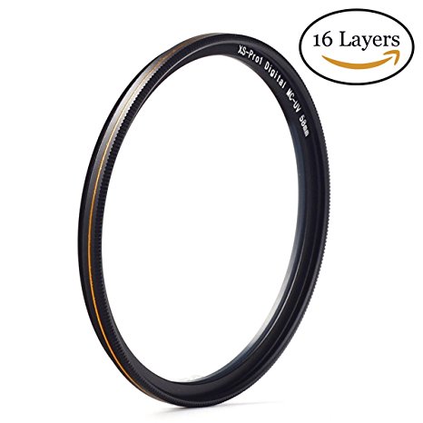 MC UV Filter - Ultra Slim 16 Layers Multi Coated Ultraviolet Protection Lens Filter for Canon Nikon Sony DSLR Lens