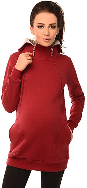 Purpless Maternity 2in1 Pregnancy and Nursing Sweatshirt Hoodie Hooded Top 9052