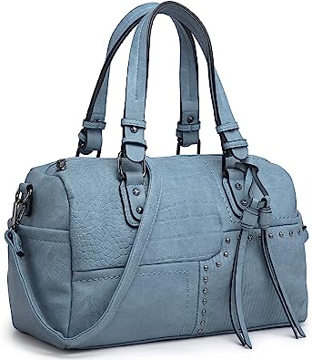 Dasein Women Soft Vegan Leather Barrel Bags Large Hobo Top Handle Work Totes Satchel Handbags Shoulder Purse