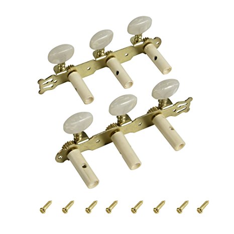 Guitar Machine Head 3L3R 6 String Tuning Pegs for Acoustic Guitar White Gold Peg Tuner for Acoustic Guitar Head