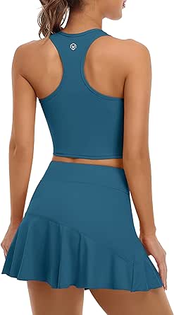 ATTRACO 2 Piece Tennis Dresses for Women Athletic Workout Dress with Shorts and Pockets