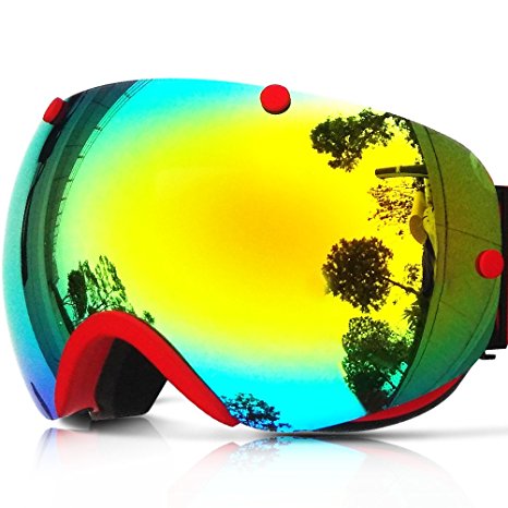 Zionor Lagopus Snowmobile Snowboard Skate Ski Goggles with Detachable Lens