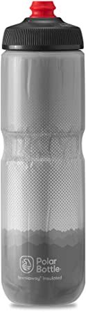 Polar Bottle Breakaway Insulated Bike Water Bottle - BPA Free, Cycling & Sports Squeeze Bottle (Bolt - Charcoal & Silver, 24 oz)