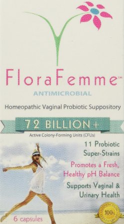 FloraFemme - Vaginal Probiotic Suppository - Clinical Strength- 72  Billion CFUs - Balances yeast & bacteria for feminine freshness - Free Shipping on U.S. Orders - Manufactured to NOT need ice/cold packs during the heat of summer shipping! Simply store in your refrigerator upon receipt!