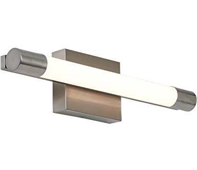 NEW Slim Line Modern Frosted Bathroom Vanity Light Fixture | Contemporary Sleek Dimmable LED Cylinder Bar Design | Vertical or Horizontal Tube Wall Sconce | 3000K Warm White 18"