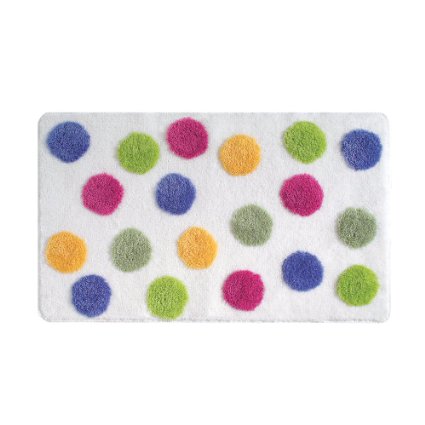 InterDesign Glee Bath Accent Rug Polka Dot Multi Color