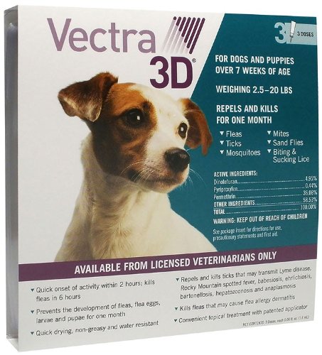 Vectra 3D S Dog 11 to 20 lbs 3pack Teal