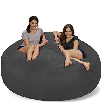 Chill Bag - Bean Bags Large Bean Bag, 7', Charcoal Micro Suede
