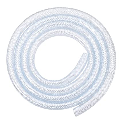 uxcell PVC Tubing 1/2 Inch X 6.6 Ft Clear Braided Flexible Heavy-Duty Hose Tube