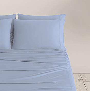 SHEEX - Breezy Cooling Sheet Set with 2 Pillowcases, Ultra-Lightweight, Breathable, Silky-Soft Fabric for a Cool and Comfortable Night's Sleep, Skye Blue (King)