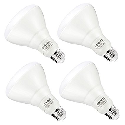 BR30 LED Bulb 65W Equivalent, Kohree 9W E26 Dimmable Led Flood Light Bulbs, 700lm, CRI 80 , Crystal White Glow(5000K), UL Listed, ENERGY STAR, Pack of 4