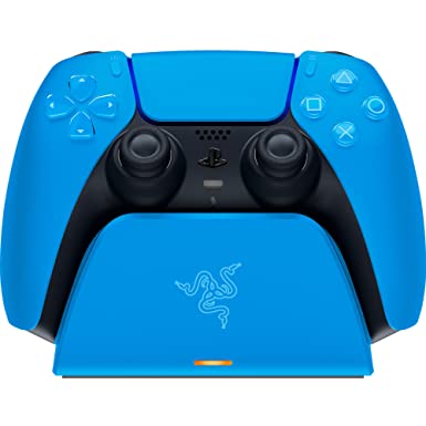 Razer Quick Charging Stand for PlayStation 5: Quick Charge - Curved Cradle Design - Matches PS5 DualSense Wireless Controller - One-Handed Navigation - USB Powered - Blue (Controller Sold Separately)