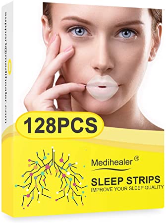 128PCS Mouth Strips for Sleeping, Advanced Mouth Tape for Snoring Relief,Gentle Mouth Strips for Mouth Breather,Less Mouth Breathing and Better Nose Breathing,Sleep Strips for Improved Nighttime Sleep