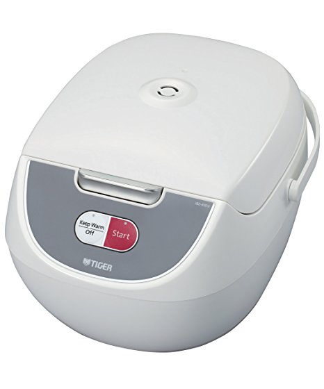 Tiger JBZ-A18U-W 10-Cup (Uncooked) Micom Rice Cooker and Warmer with Steam Basket, White