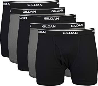 Gildan Platinum Men's Boxer Briefs, Black, X-Large, 5-Pack