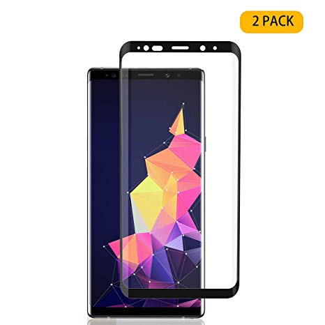 Galaxy Note 9 Screen Protector,KZIOACSH Full Screen Coverage Tempered Glass Protector Black HD Clear Screen Film for Samsung Galaxy Note 9 (2 Pack)