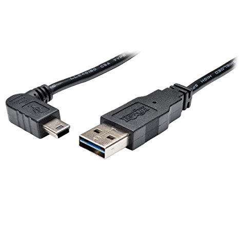 TRIPP LITE 3-Feet USB 2.0 Universal Reversible Cable A to Right 5-Pin Mini B, Black (UR030-003-RAB)