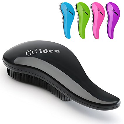 CCidea Detangling Brush - Glide Thru Detangler Hair Comb or Brush - No More Tangle - Adults & Kids (black)