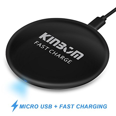 Wireless Charger, KINBOM 10 W Fast Charger Wireless Charging Pad Qi Charger for iPhone X, iPhone 8, iPhone 8 Plus, Galaxy Note 8/ S8/ S8 Plus/ S7/ S7 Edge/ S6 Edge / Note 5 and Other Qi Devices