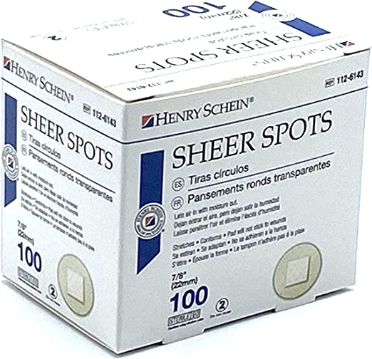 Adhesive Sheer Spot Bandage 7/8" - 100 Per Box